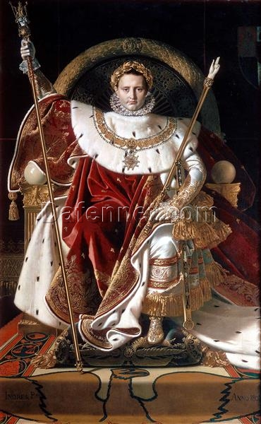 Napoléon on the Imperial Throne by Jean Auguste Dominique Ingres – 1806 French Neoclassical Masterpiece Canvas for Timeless Interior Design