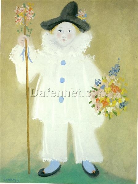 Reproduction of Picasso’s “Portrait of Paulo as Pierrot” | High-Quality Hand-painted Oil Art for Sale