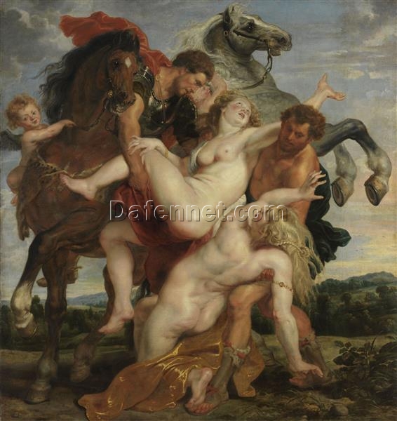 Abduction of the Daughters of Leucippus by Peter Paul Rubens – 1618 Baroque Painting of Greek Mythological Love and Abduction