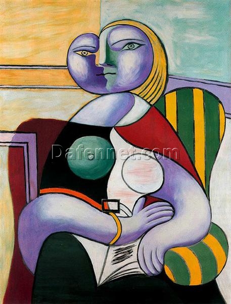 Pablo Picasso’s “Reading” (1932) | Abstract Figure Art, 1930s Modernism Canvas Reproduction