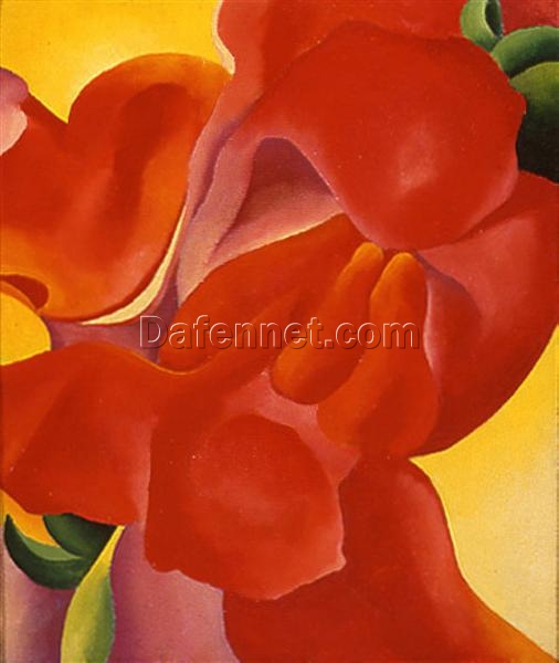 Georgia O’Keeffe Red Canna – Premium Oil Painting on Canvas for Contemporary and Nature-Inspired Interiors