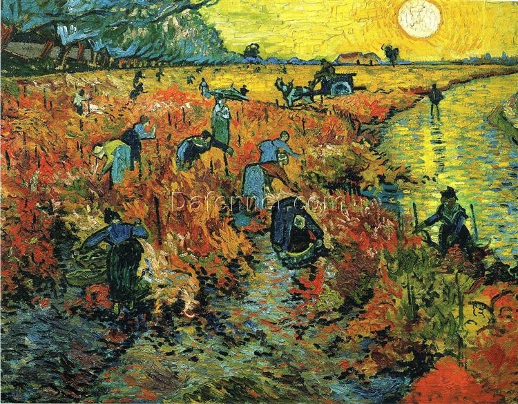 Vincent van Gogh’s Red Vineyards at Arles (1888) – A Passionate Portrayal of Arles’ Vineyard Harvest