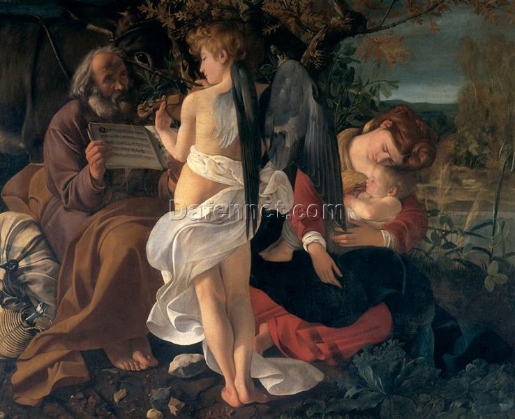 Buy Caravaggio’s “Rest on the Flight into Egypt” c.1597 – Premium Oil Painting Reproduction | Custom Handcrafted Canvas Art