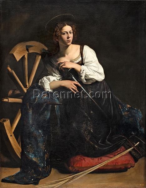 Saint Catherine of Alexandria” by Caravaggio c.1598 – Hand-Painted Oil Painting Reproduction | Fine Art Canvas from Dafen Village