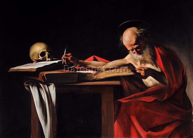 Caravaggio Saint Jerome Writing – High-End Custom Oil Painting on Canvas for Timeless Art Spaces