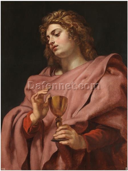 Luxury Baroque Religious Painting – Saint John the Evangelist, Rubens