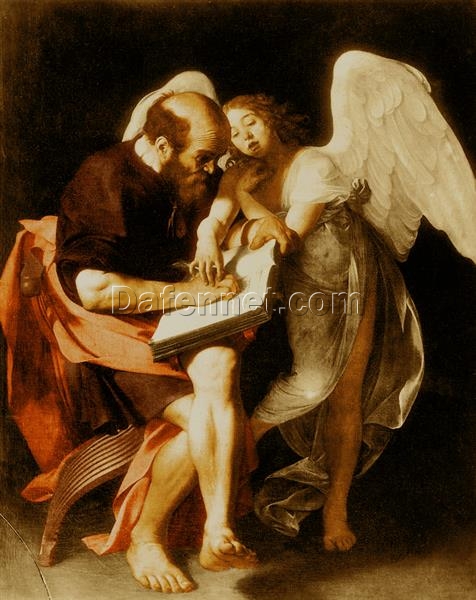 Caravaggio “Saint Matthew and the Angel” 1602 – Authentic Oil Painting Reproduction | Elegant Canvas Art from Dafen Village