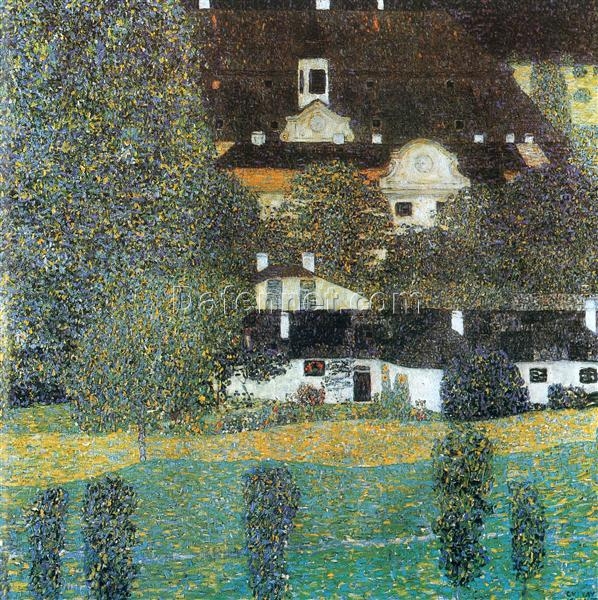 Exclusive Gustav Klimt ‘Schloss Kammer am Attersee II’ Oil Painting – Luxury Canvas, Limited Edition Fine Art for Sophisticated Interiors