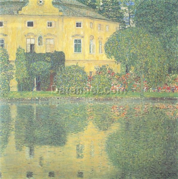 Premium Gustav Klimt ‘Schloss Kammer on the Attersee IV’ Canvas Oil Art – Custom Crafted, Elegant Artwork for Home and Office Spaces