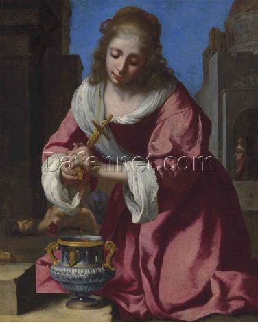 Saint Praxedis” by Vermeer – 1655 Oil Painting Reproduction | Beautiful Hand-Painted Canvas Artwork for Art Collectors