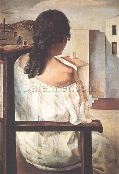 Salvador Dalí “Seated Girl Seen from the Back” 1928 – High-End Custom Oil Painting, Surrealist Exploration of Female Perspective