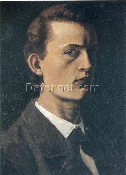 Luxury Edvard Munch ‘Self-Portrait (Selvportrett)’ Canvas Oil Painting – Unique Fine Art, Perfect for Upscale Home & Office Decoration