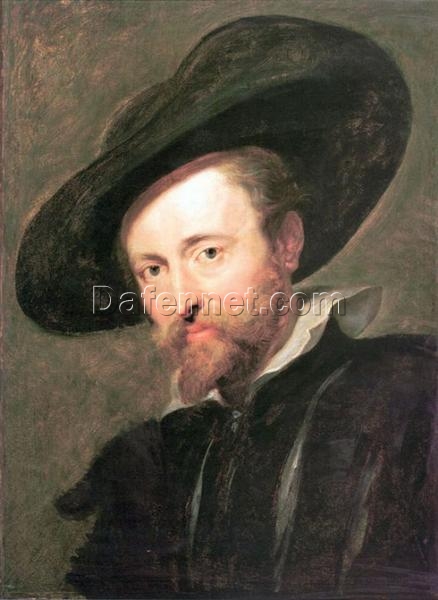 Peter Paul Rubens Self-Portrait – Fine Baroque Oil Painting on Panel