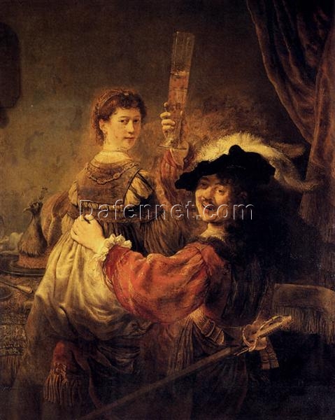 Rembrandt – Self-Portrait with Saskia in the Parable of the Prodigal Son (1635) – Rich Baroque Art of Love, Family, and Redemption