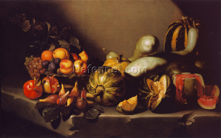 Caravaggio “Still Life with Fruit” c.1603 – Authentic Oil Painting Reproduction | Elegant Canvas Art from Dafen Village