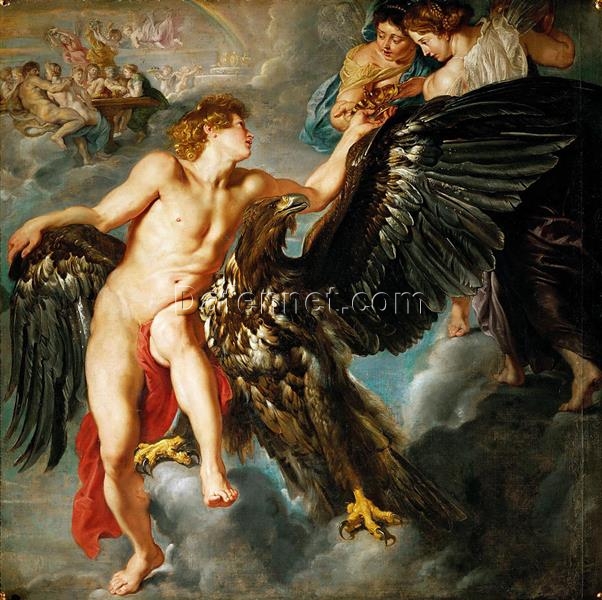 Handcrafted Oil Painting – The Abduction of Ganymede, Peter Paul Rubens