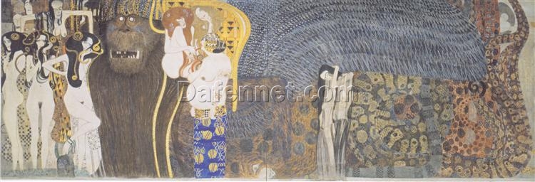 Gustav Klimt The Beethoven Frieze: The Hostile Powers Oil Painting – Handcrafted Custom Canvas Art for Unique Spaces