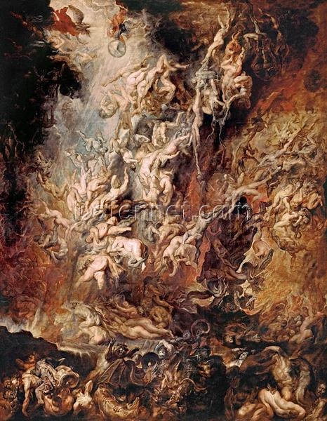 The Fall of the Damned, Rubens – Fine Baroque Religious Oil Painting on Canvas