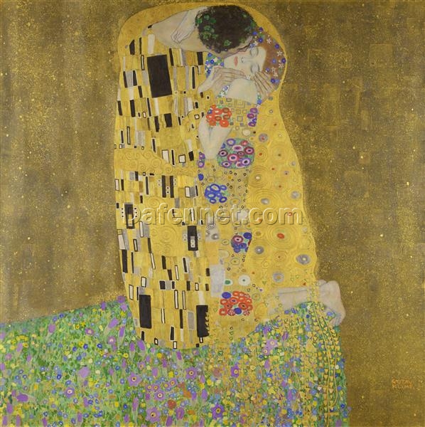 Gustav Klimt The Kiss – Custom Oil Painting on Canvas for Upscale Home and Office Decor