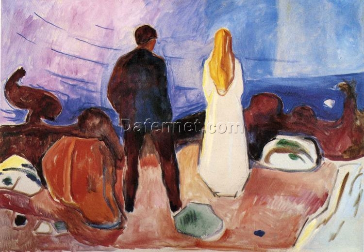 Edvard Munch ‘The Lonely Ones’ Canvas Oil Painting – Premium Custom Art, Fine Art for Elegant Home & Office Decor