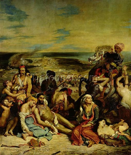 Eugène Delacroix – The Massacre at Chios (1824) – Captivating Historical Artwork for Collector’s Rooms