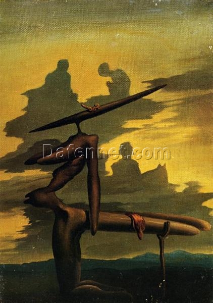 Premium Salvador Dalí “The Spectre of the Angelus” c.1934 – Handcrafted Oil Painting on Canvas, Surrealist Art Fusing Spirituality and Paranoiac-Critical Method