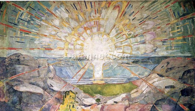 Luxury Edvard Munch ‘The Sun (Sol)’ Canvas Oil Painting – Unique Fine Art, Perfect for Upscale Home & Office Decoration