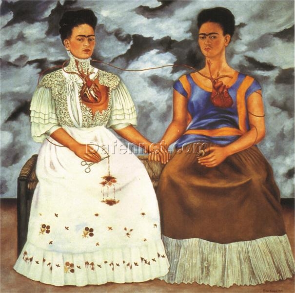 The Two Fridas by Frida Kahlo – Custom Oil Painting on Canvas for Feminist Art Enthusiasts