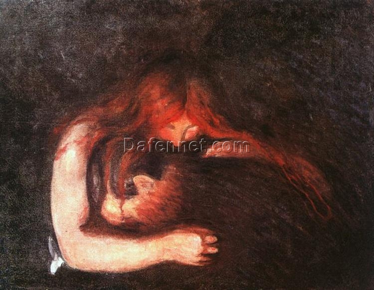 Exclusive Edvard Munch ‘Vampire (Vampyr)’ Oil Painting – Luxury Canvas, Limited Edition Fine Art for Sophisticated Interiors