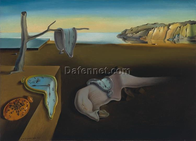 Premium Salvador Dalí 1931 “The Persistence of Memory” – Handcrafted Oil Painting on Canvas, Surrealism Art for Collectors