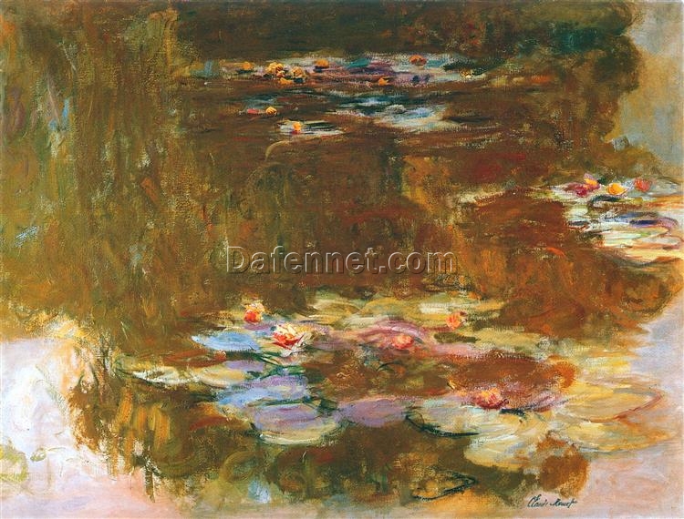 Bespoke Claude Monet Water Lily Pond – Custom Hand-Painted Oil Painting for Elegant Living Spaces