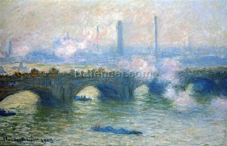 Claude Monet Waterloo Bridge, London – Custom Oil Painting on Canvas for Timeless Impressionist Art