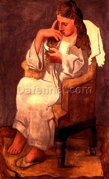 Custom Oil Painting of Picasso’s “Woman Reading (Olga)” | Elegant 1920 Artwork from Dafen Village